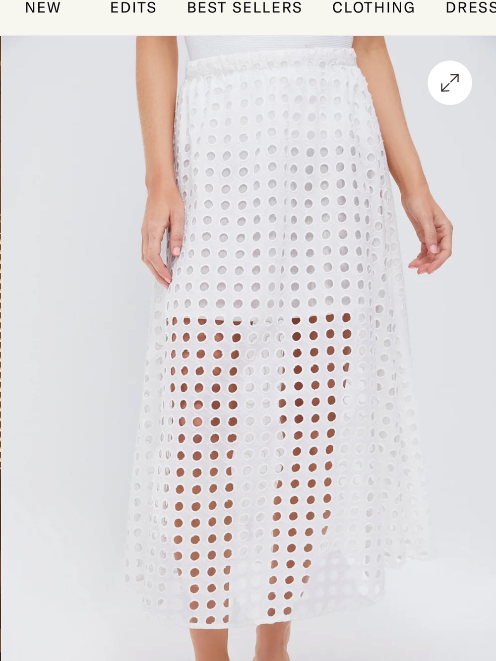 Tuckernuck White Eyelet Eve Skirt with Elastic Waist